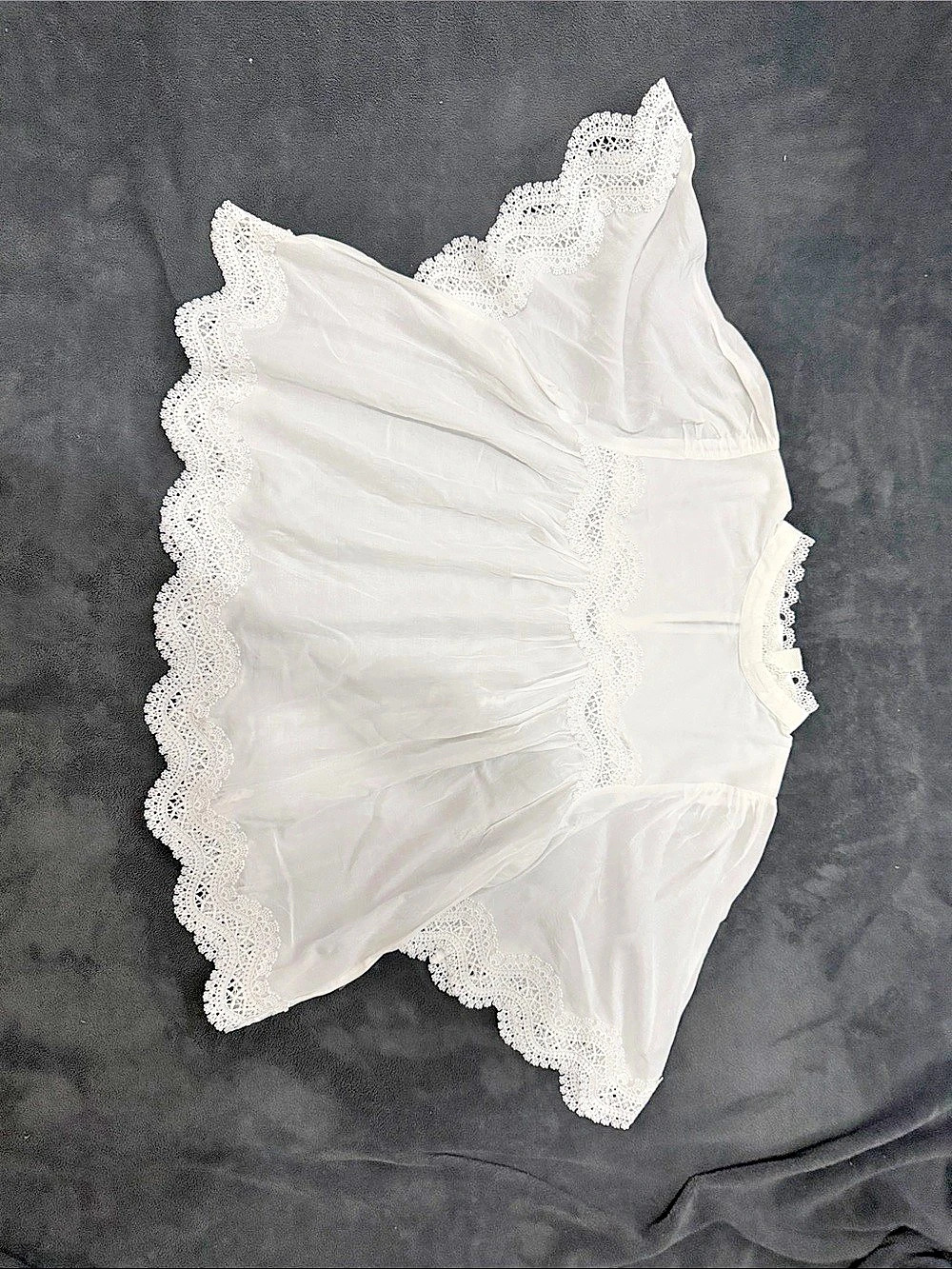 H&M Lace Trim Blouse in White